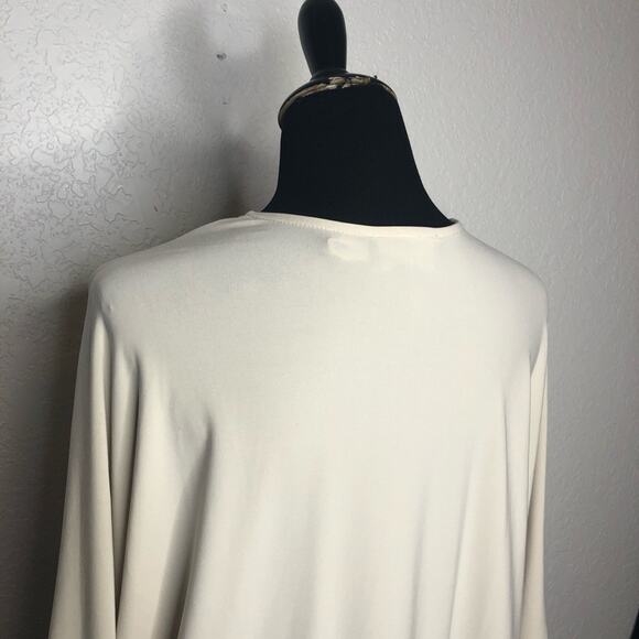 Frank Lyman Design cream ivory bone open front batwing sleeve cardigan size 10 - Picture 8 of 10